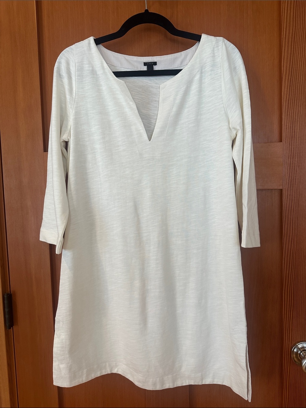 J. Crew Cream Split V-Neck Tunic